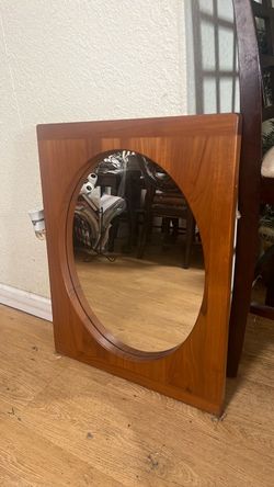 Wood Framed Oval Wall Mirror