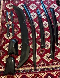 Gloss Black Car Exterior Trim Kit – Door Handles, Mirror Covers & Window Visors