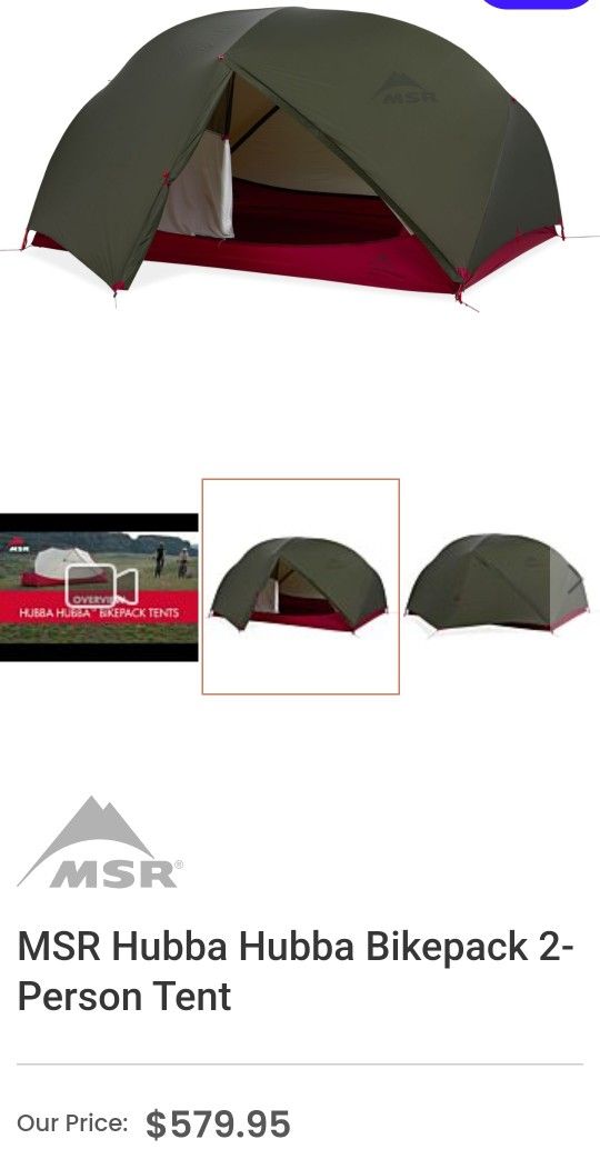 MSR Hubba Hubba 2p Bikepack Tent Brand New