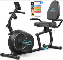 E307-MERACH Recumbent Exercise Bikes for Home with Smart Bluetooth Equipment Exercise Bikes App,LCD,Heart Rate Handle Stationary Bikes for Home, Magne
