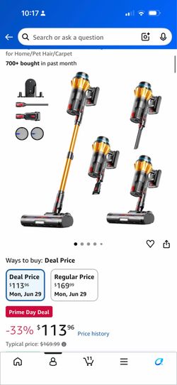 Cordless Vacuum Cleaner, 650W 55Kpa 70 Mins Cordless Stick Vacuum, Self-Standing Wireless Vacuum with Touch Screen, Anti-Tangle Vacuum Cordless, Recha