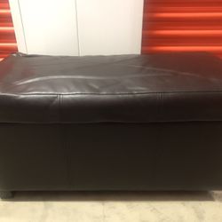 Storage Ottoman (Brown faux leather)