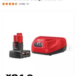 Milwaukee M12 12-Volt Lithium-Ion XC Battery Pack 4.0 Ah and Charger Starter Kit