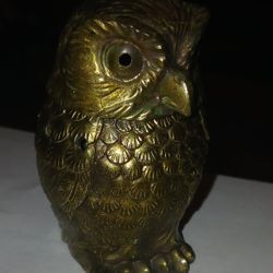 Vintage Brass Owl Incense Burner 