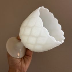 Milk Glass Goblet Planter/Vase