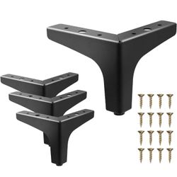 Brand New Metal Furniture / Sofa / Cabinet Legs 4 Inch Triangle Feet Replacement Dresser Legs Set of 4