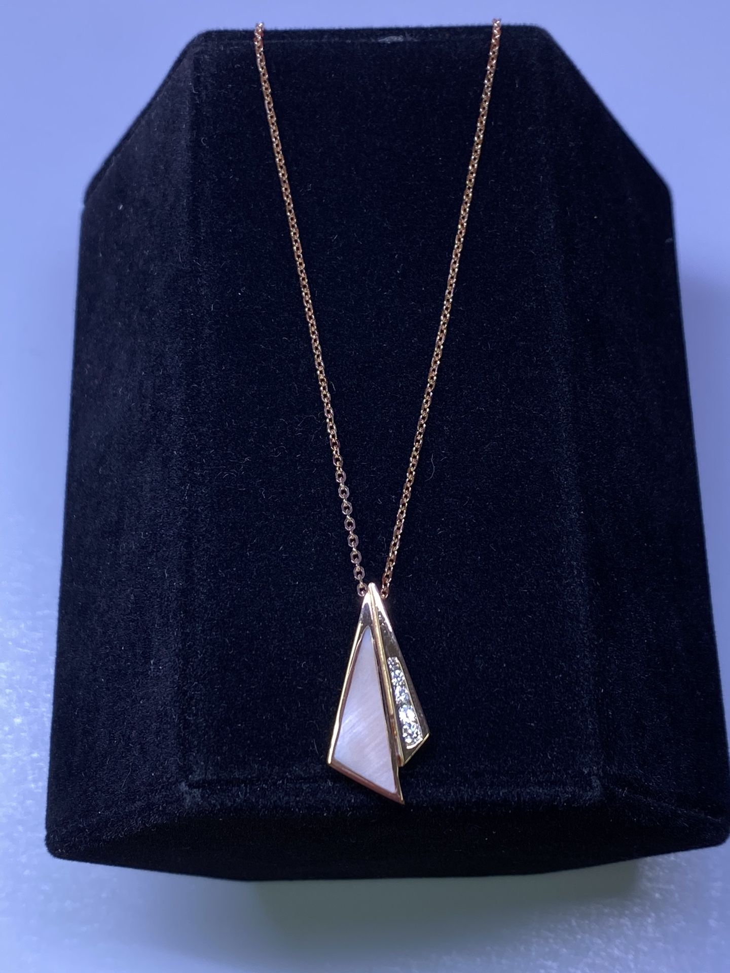 14k Diamond Mother Of Pearl Necklace