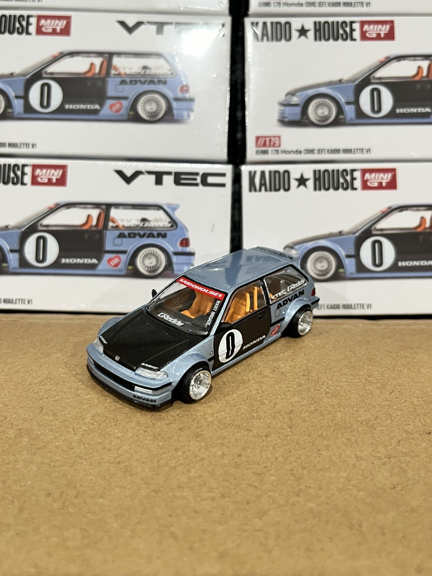 Kaido House 1:64 Honda Civic (EF) Kaido Roulette V1- Light Blue #179