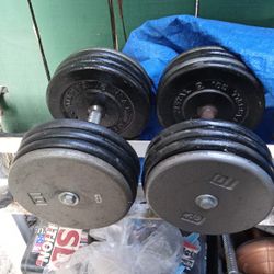 A Pair Of 85lb Dumbbells..170lbs Of Weights Total.
