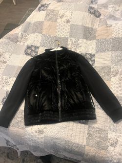 Karl Lagerfeld XL Black Mixed Material Puffer Jacket