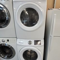 Samsung Front Loading Washer And Stackable Gas Dryer Set 