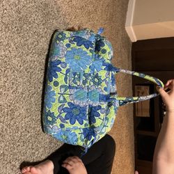Vera Bradley Blue & Green Quilted Floral Tote 
