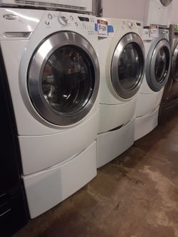 Whirlpool front load washer and dryer set working perfectly with 4 months warranty