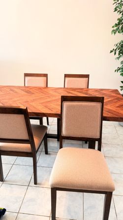 Wood Dining Table with 4 Chairs