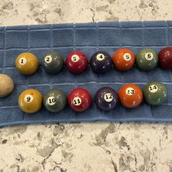 Table Top Pool Balls Antique
