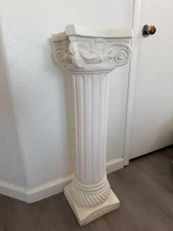 White Greek Column Pedestal Stand
