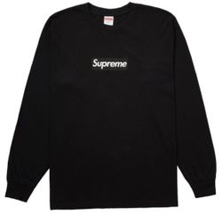 New Black Supreme Box Logo Long sleeve Size large