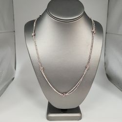 925 Sterling Silver Multi- Strand Braided Knot Necklace 24"