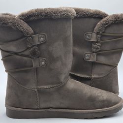 POP suede fur lined ankle boots woman size 10