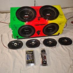 Rockford Fosgate ×2 JBL Door Speakers , Pyle Power With Amplifier Cables And Capacitor 