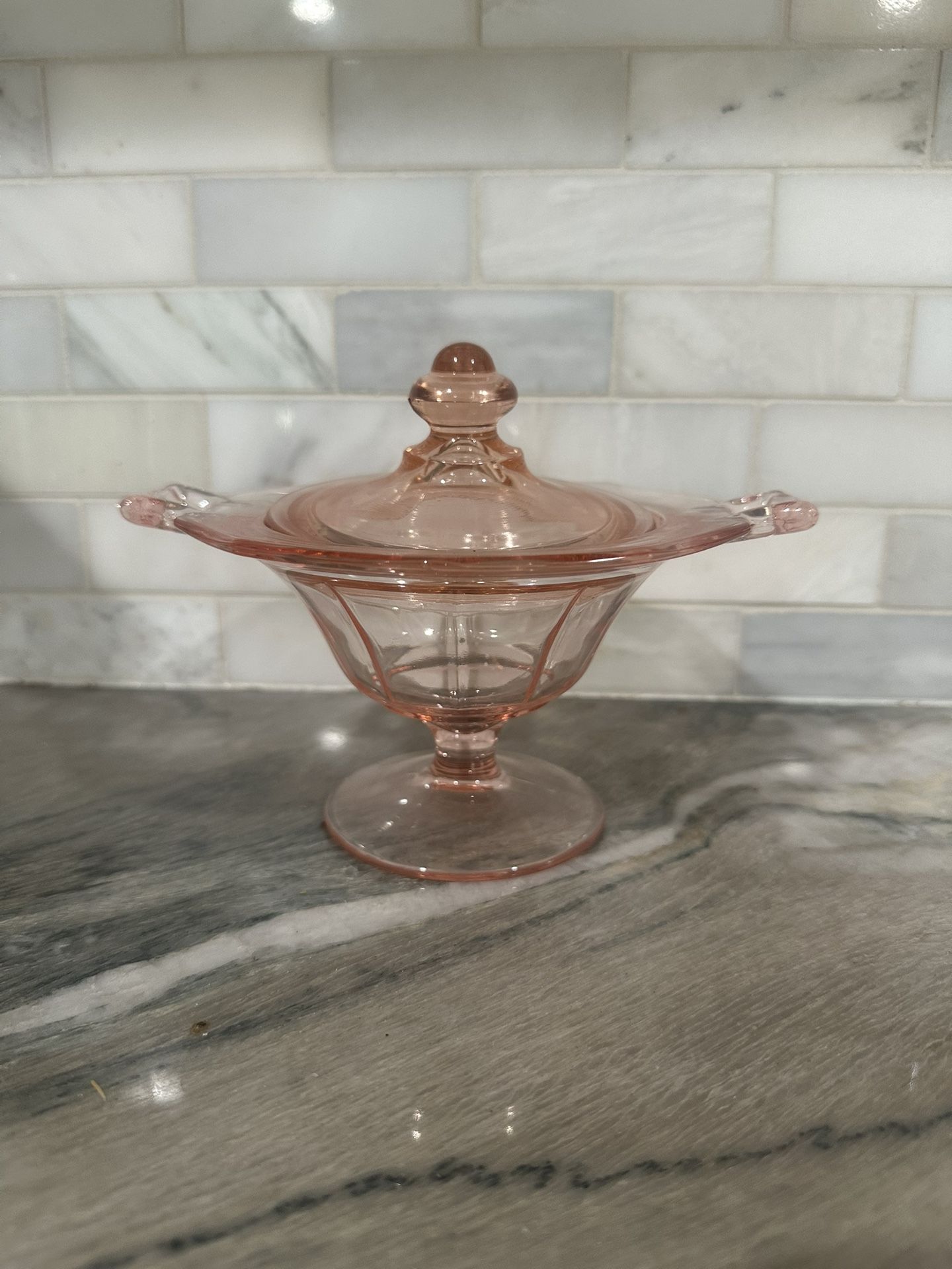 Pink Depression Glass Sauce Dish
