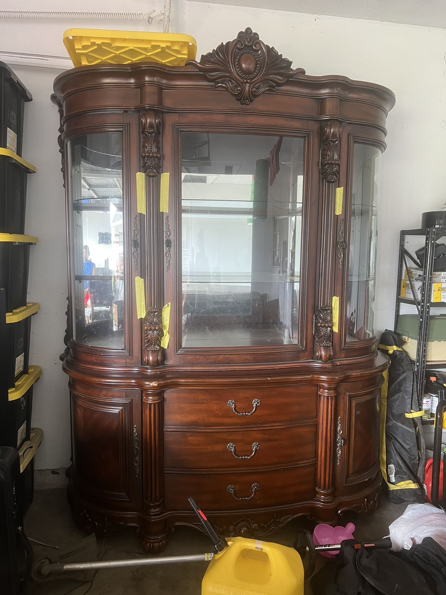 Antique China Cabinet Solid Wood