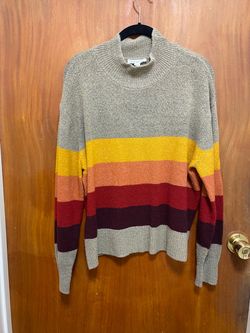 Striped mock neck sweater