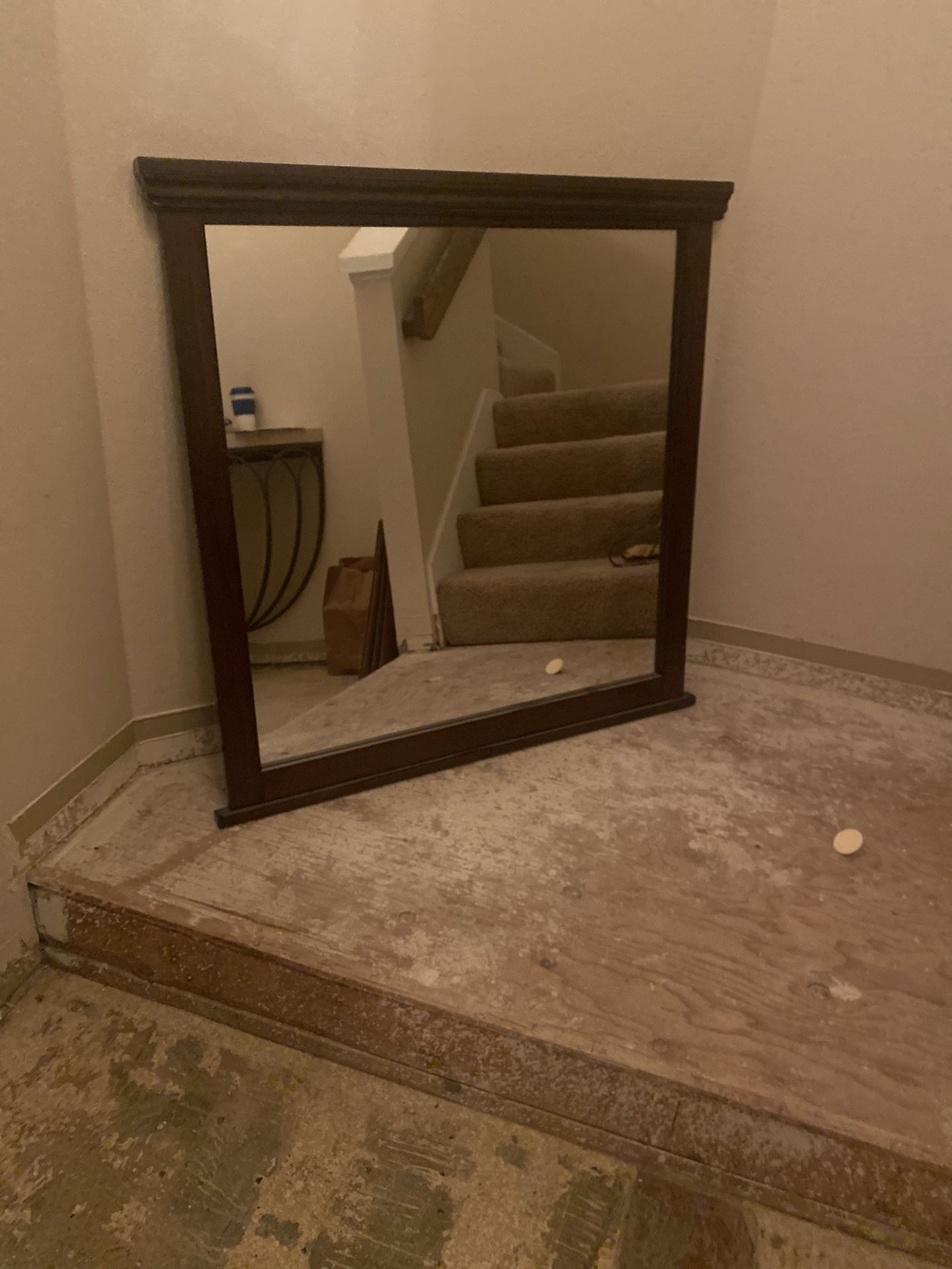 Wooden Framed Mirror 40” X 40”