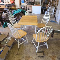 Small Kitchen Table + FIVE Matching Chairs