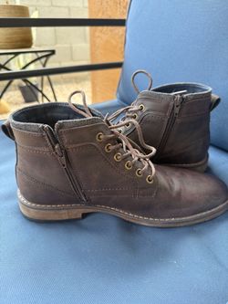 B-52 by Bullboxer Men’s Dark Brown Leather Lace-Up Ankle Boots – Side Zip