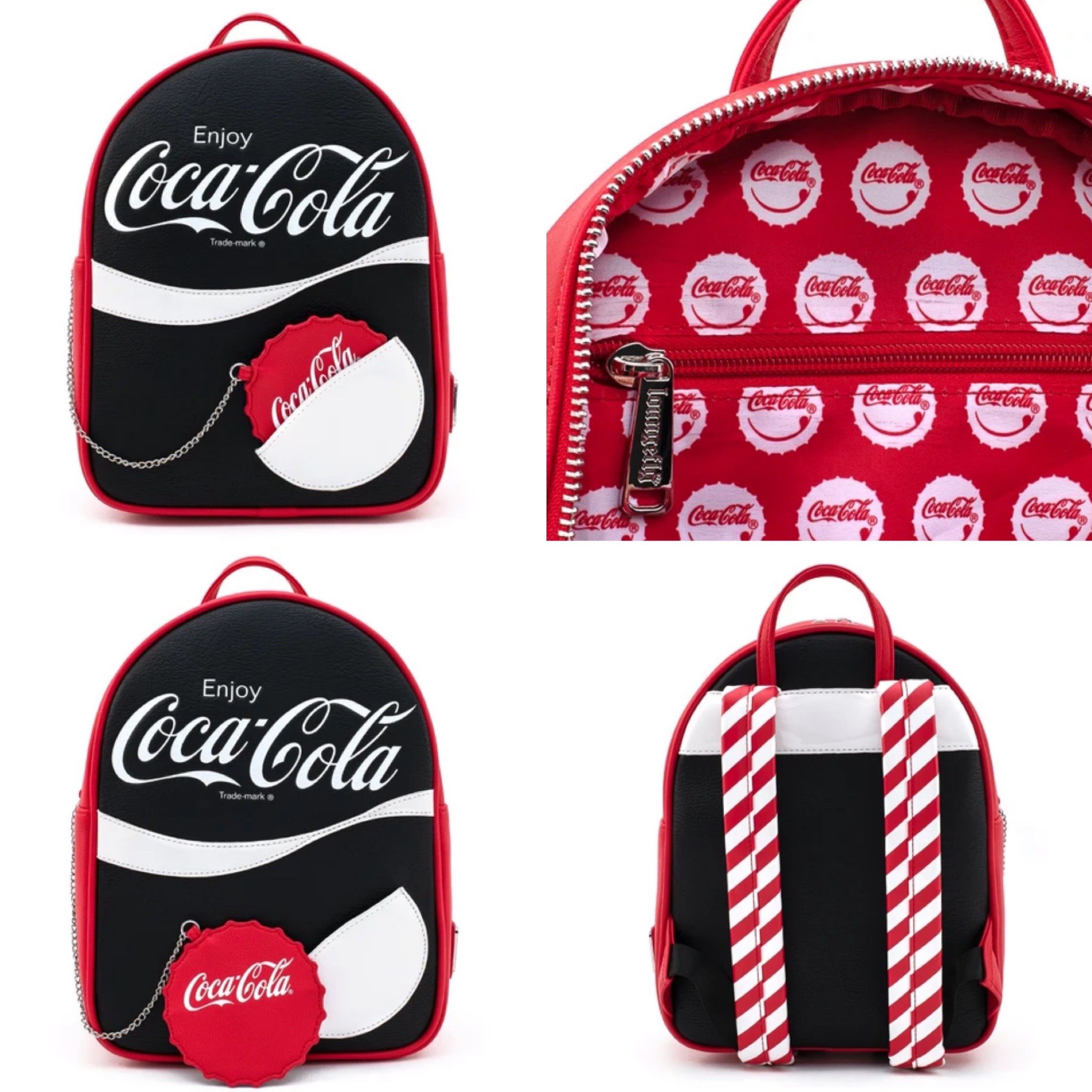 Coca-Cola Backpack With Chained Coin Purse
