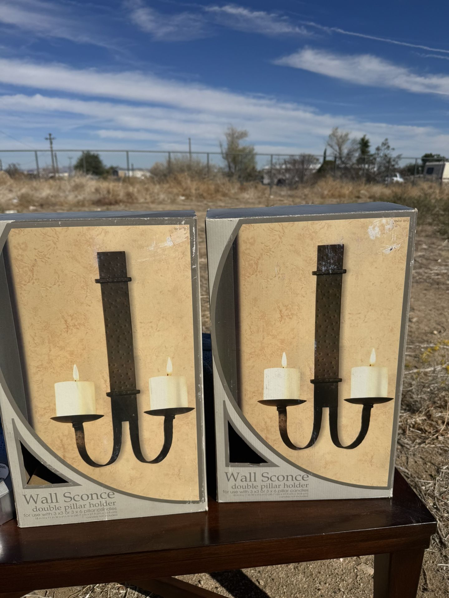 Wall Sconce Double Candle Holders – Set of 2 (Brand New in Box!)