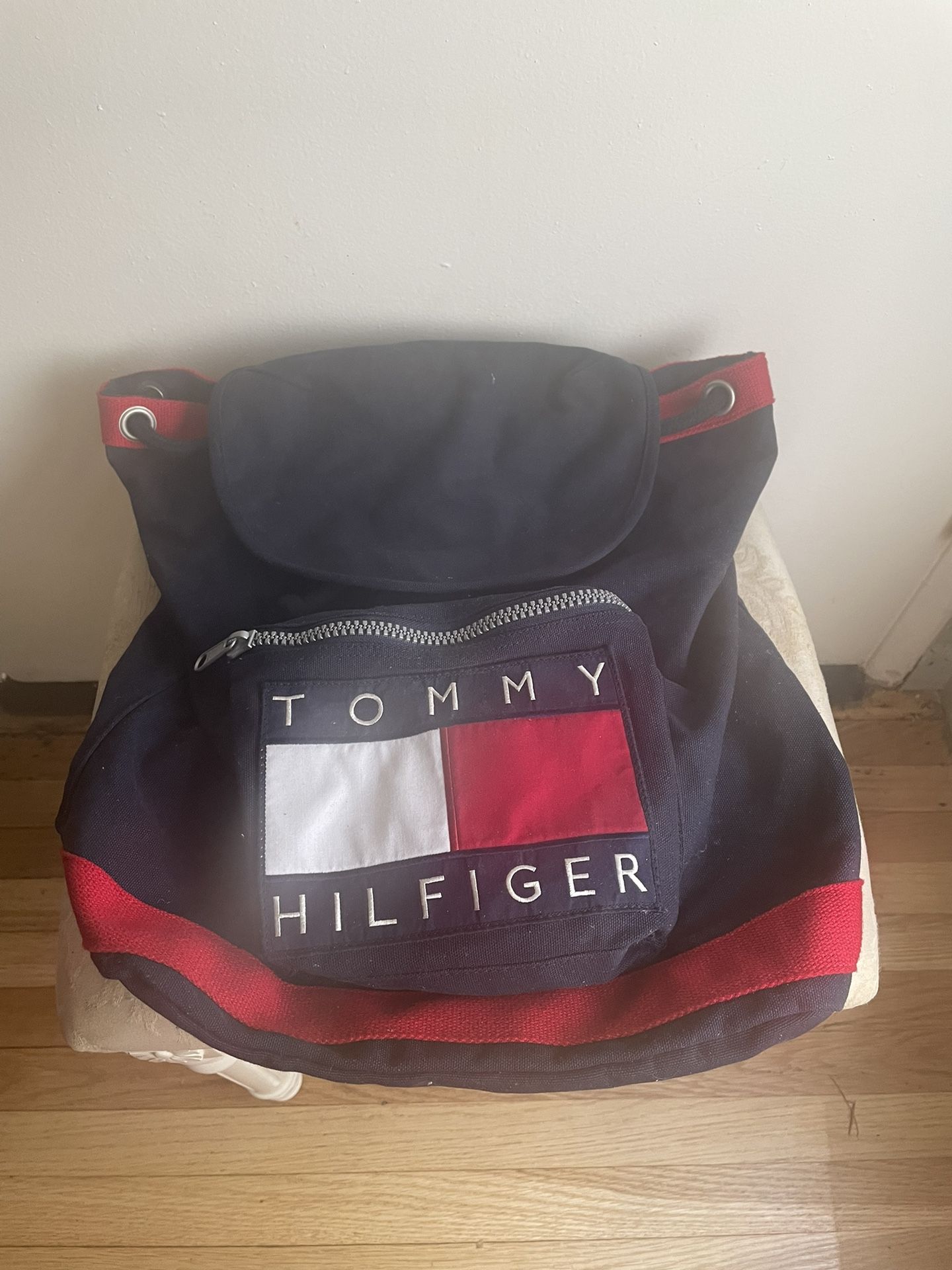 Tommy Hilfiger Vintage Drawstring Backpack - Feel Free to Ask Questions