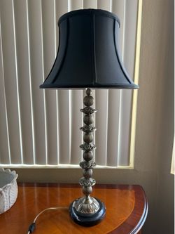 Lamp - silver with black shade