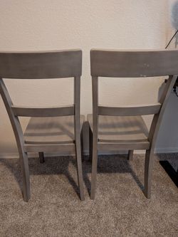 Grey dinning room chairs