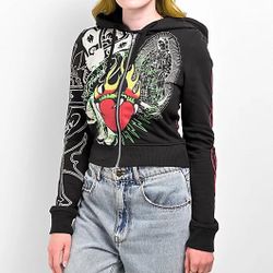 Ed Hardy Virgin Mary zip-up