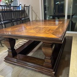 Big Heavy Solid Wood Coffee Table 