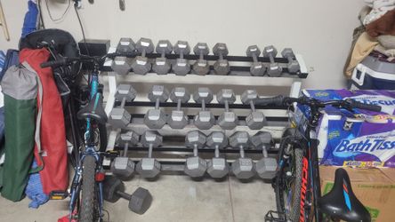 Dumbells with rack