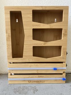 Used Storage Bag Organizer & Plastic Wrap Dispenser