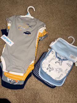 6 Months onesies and bibs