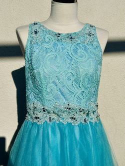 Cinderella Couture Aqua Dress