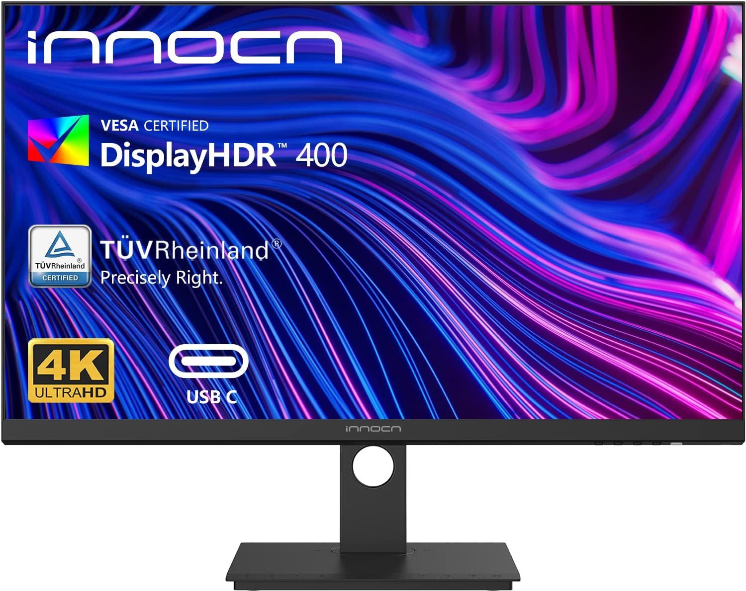 INNOCN 27 Inch 4K Monitor Computer UHD 3840 x 2160 LCD IPS Display, HDR400