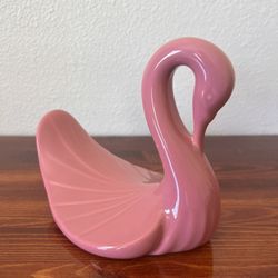 Vintage Ceramic Pink Swan