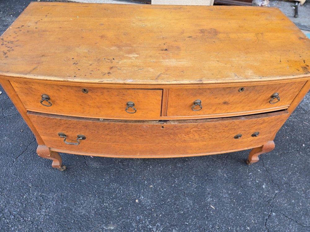 Vintage Oak Lowboy Wood Cabinet Or Dresser