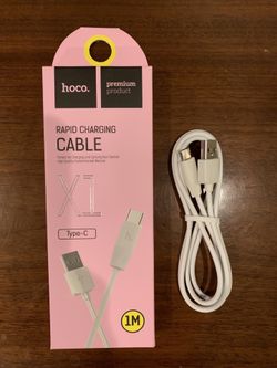 New HOCO Rapid Charging White Cable Type-C 1m Or 3.3 Ft