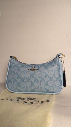 Coach Signature Shoulder Bag Light Blue