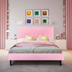 Full size bed frame. Pink