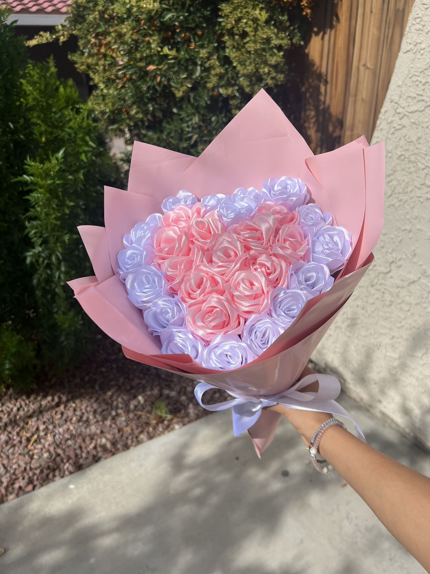 Pink And White Heart Ramo/Bouquet💗🤍