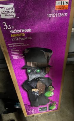 Halloween Home Accents Holiday 3.5 FT Wicked Woods Animated LED Plague Rat