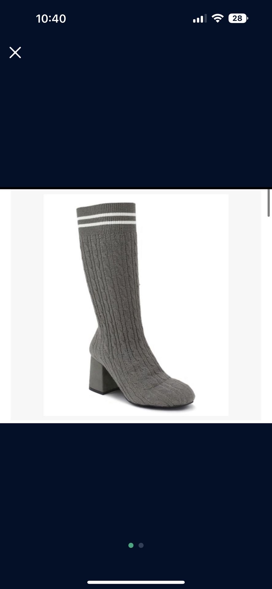 Gray & White Knit-shaft Boots